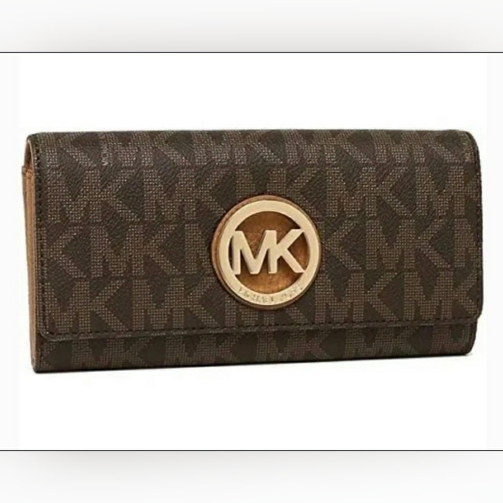 MICHAEL KORS MK DESIGNER Signature Fulton Monogram accordion wallet